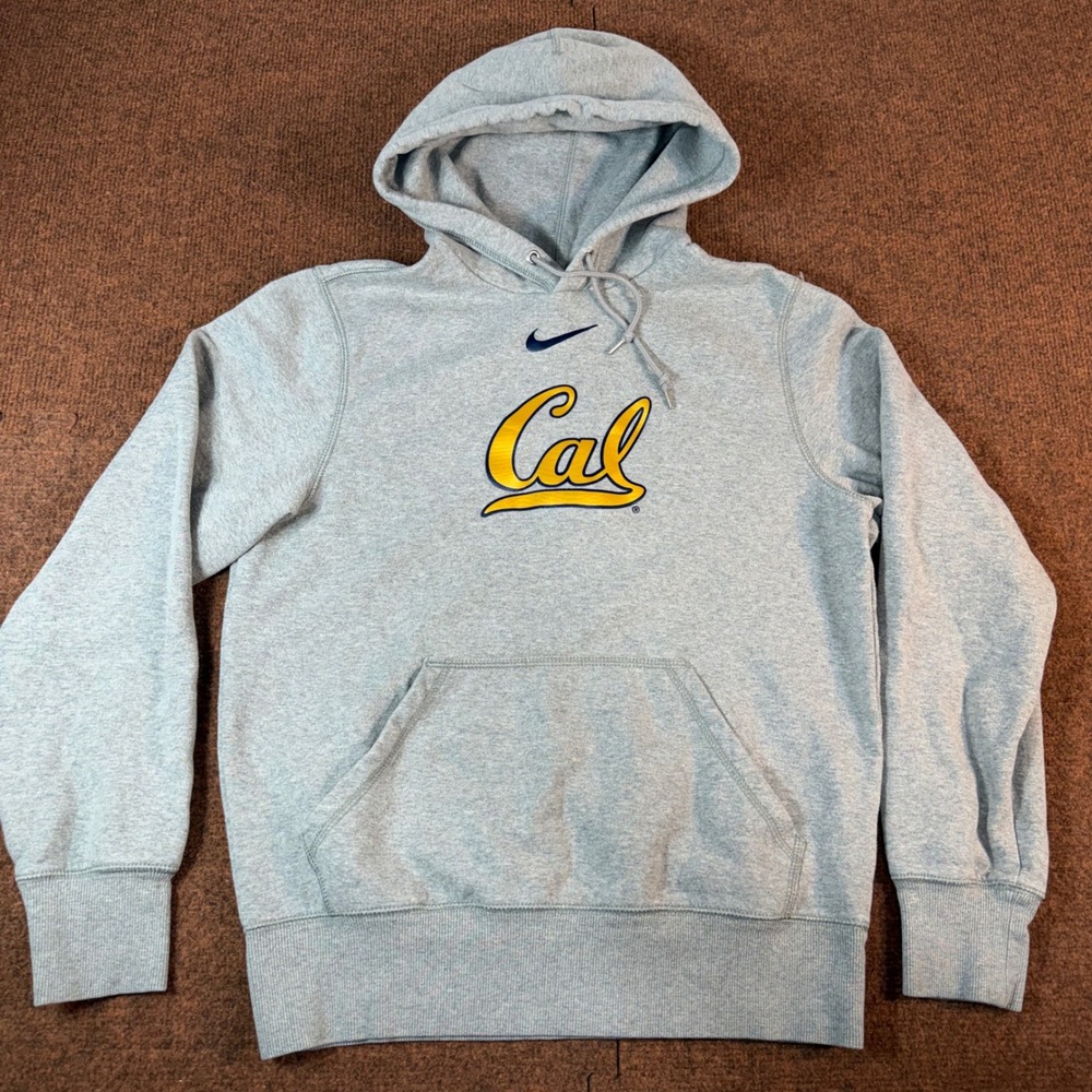 A+ Nike Cal Berkeley Golden Bears Hoodie Heather Gray Blue Yellow Swoosh Small